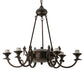 Meyda Lighting Daffodil Bell 33" 6-Light Mahogany Bronze Chandelier With Multi-Colored Shade Glass