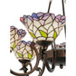 Meyda Lighting Daffodil Bell 33" 6-Light Mahogany Bronze Chandelier With Multi-Colored Shade Glass