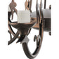Meyda Lighting Daffodil Bell 33" 6-Light Mahogany Bronze Chandelier With Multi-Colored Shade Glass