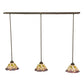 Meyda Lighting Daffodil Bell 50" 3-Light Timeless Bronze Island Pendant Light With Multi-Colored Shade Glass