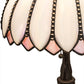Meyda Lighting Daisy 24 Craftsman Brown Table Lamp With White & Pink Iridescent Art Shade Glass