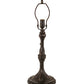 Meyda Lighting Daisy 24 Craftsman Brown Table Lamp With White & Pink Iridescent Art Shade Glass