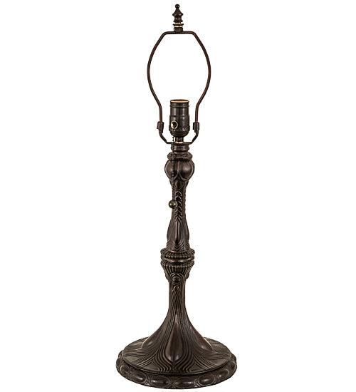 Meyda Lighting Daisy 24 Craftsman Brown Table Lamp With White & Pink Iridescent Art Shade Glass