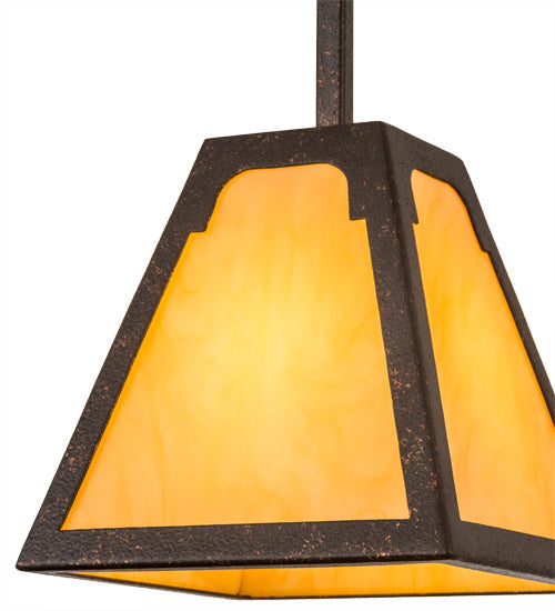 Meyda Lighting Dalton 10" Copper Rust Pendant Light With Beige Tawnyrock Idalight Shade Glass