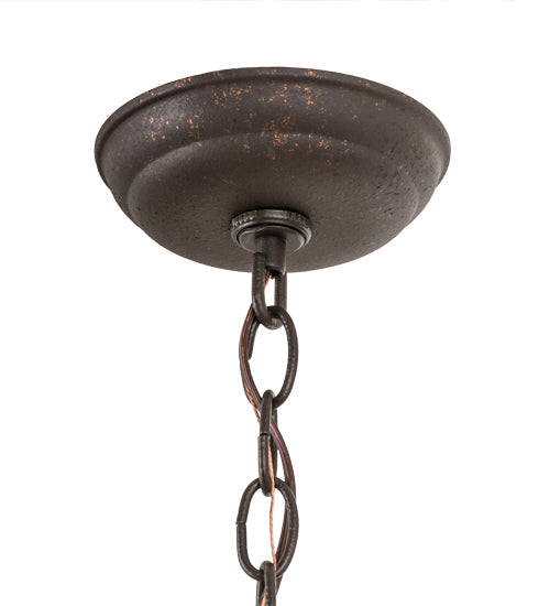 Meyda Lighting Dalton 10" Copper Rust Pendant Light With Beige Tawnyrock Idalight Shade Glass