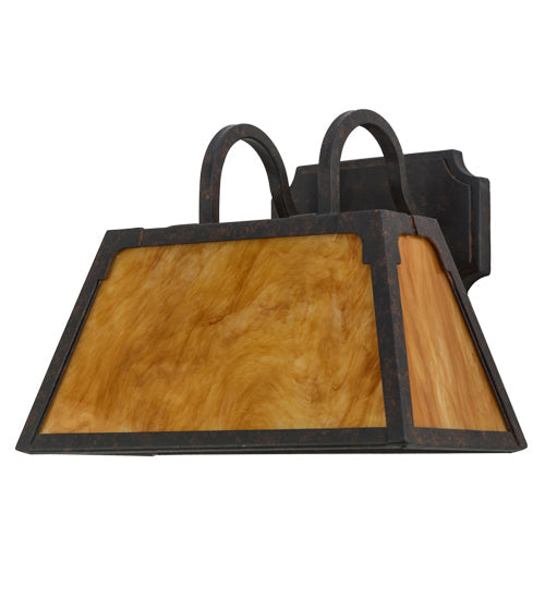 Meyda Lighting Dalton 14" 2-Light Cajun Spice Wall Sconce With Ambra Siena Idalight Shade