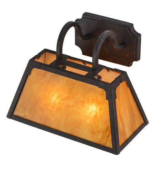 Meyda Lighting Dalton 14" 2-Light Cajun Spice Wall Sconce With Ambra Siena Idalight Shade