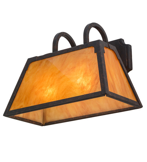 Meyda Lighting Dalton 14" 2-Light Cajun Spice Wall Sconce With Ambra Siena Idalight Shade