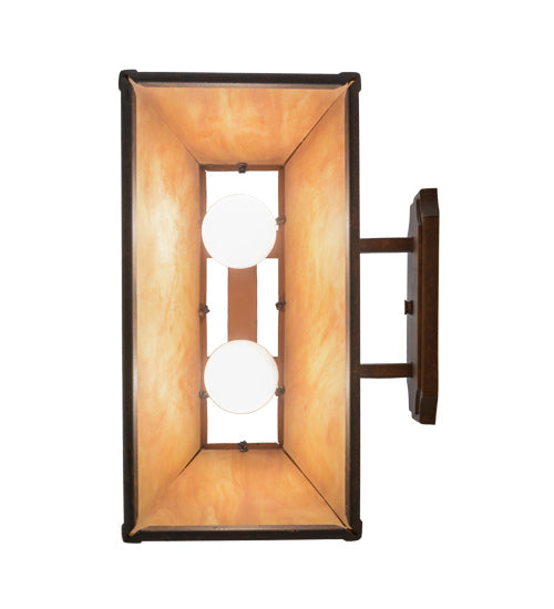Meyda Lighting Dalton 14" 2-Light Cajun Spice Wall Sconce With Ambra Siena Idalight Shade