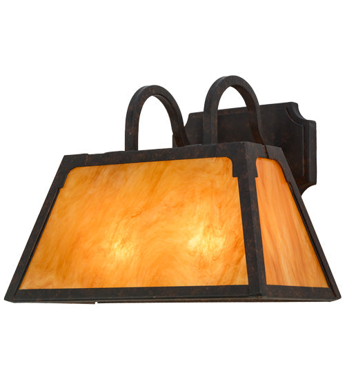 Meyda Lighting Dalton 14" 2-Light Cajun Spice Wall Sconce With Ambra Siena Idalight Shade