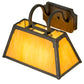 Meyda Lighting Dalton 14" 2-Light Copper Rust Wall Sconce With Amber Tawnyrock Idalight Shade Glass