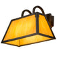 Meyda Lighting Dalton 14" 2-Light Copper Rust Wall Sconce With Amber Tawnyrock Idalight Shade Glass