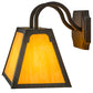 Meyda Lighting Dalton 14" 2-Light Copper Rust Wall Sconce With Amber Tawnyrock Idalight Shade Glass