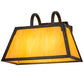 Meyda Lighting Dalton 14" 2-Light Copper Rust Wall Sconce With Amber Tawnyrock Idalight Shade Glass