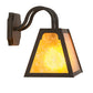 Meyda Lighting Dalton 14" Oil Rubbed Bronze Wall Sconce With Amber Mica Shade Glass