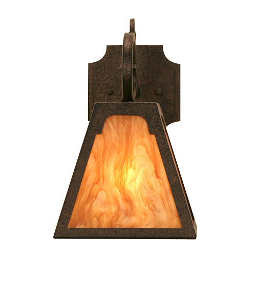 Meyda Lighting Dalton 7" Cajun Spice Wall Sconce With Ambra Siena Idalight Shade