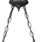 Meyda Lighting Dana House 39" 6-Light Mahogany Bronze Island Pendant Light With Multi-Colored Shade Glass