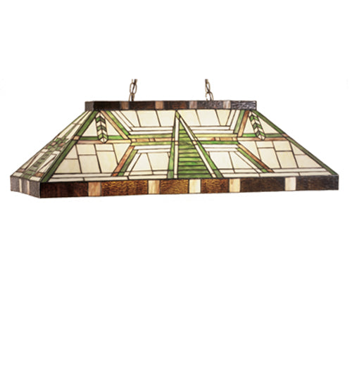 Meyda Lighting Dana House 39" 6-Light Mahogany Bronze Island Pendant Light With Multi-Colored Shade Glass
