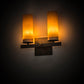 Meyda Lighting Dante 12" 2-Light Gilded Tobacco Wall Sconce With Amber Quartz Idalight Shade Glass