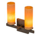 Meyda Lighting Dante 12" 2-Light Gilded Tobacco Wall Sconce With Amber Quartz Idalight Shade Glass