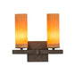 Meyda Lighting Dante 12" 2-Light Gilded Tobacco Wall Sconce With Amber Quartz Idalight Shade Glass
