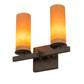 Meyda Lighting Dante 12" 2-Light Gilded Tobacco Wall Sconce With Amber Quartz Idalight Shade Glass