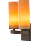 Meyda Lighting Dante 12" 2-Light Gilded Tobacco Wall Sconce With Amber Quartz Idalight Shade Glass