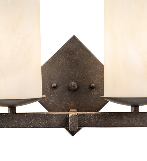 Meyda Lighting Dante 12" 2-Light Golden Bronze Wall Sconce With Creme Carrara Idalight Shade