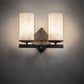 Meyda Lighting Dante 12" 2-Light Golden Bronze Wall Sconce With Creme Carrara Idalight Shade