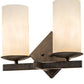 Meyda Lighting Dante 12" 2-Light Golden Bronze Wall Sconce With Creme Carrara Idalight Shade