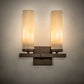 Meyda Lighting Dante 12" 2-Light Tyler Bronze Wall Sconce With Sahara Taupe Idalight Shade