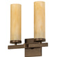 Meyda Lighting Dante 12" 2-Light Tyler Bronze Wall Sconce With Sahara Taupe Idalight Shade