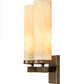 Meyda Lighting Dante 12" 2-Light Tyler Bronze Wall Sconce With Sahara Taupe Idalight Shade