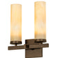 Meyda Lighting Dante 12" 2-Light Tyler Bronze Wall Sconce With Sahara Taupe Idalight Shade