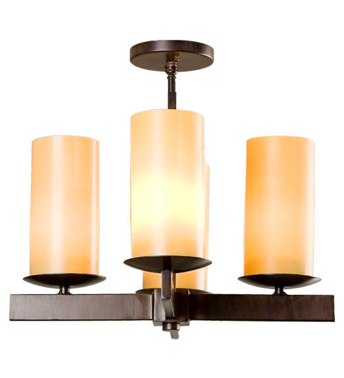 Meyda Lighting Dante 16" 4-Light Cajun Spice Chandelier With Creme Carrare Idalight Shade