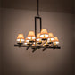 Meyda Lighting Dante 36" 12-Light Blackwash Chandelier With Beige Faille Taupe Shade