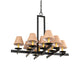 Meyda Lighting Dante 36" 12-Light Blackwash Chandelier With Beige Faille Taupe Shade