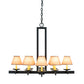 Meyda Lighting Dante 36" 12-Light Blackwash Chandelier With Beige Faille Taupe Shade