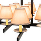 Meyda Lighting Dante 36" 12-Light Blackwash Chandelier With Beige Faille Taupe Shade