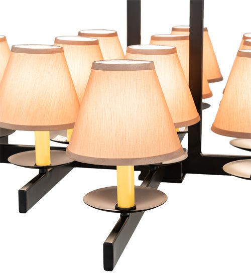 Meyda Lighting Dante 36" 12-Light Blackwash Chandelier With Beige Faille Taupe Shade