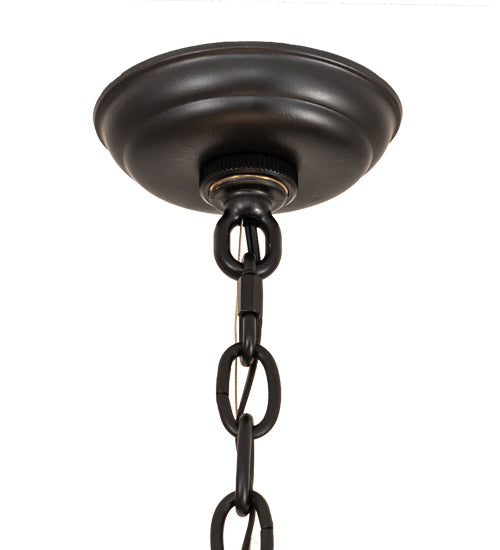 Meyda Lighting Dante 36" 12-Light Blackwash Chandelier With Beige Faille Taupe Shade