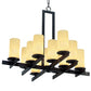 Meyda Lighting Dante 36" 12-Light Blackwash Chandelier With Provostone Idalight Shade