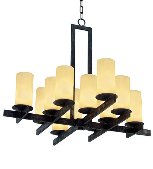 Meyda Lighting Dante 36" 12-Light Blackwash Chandelier With Provostone Idalight Shade