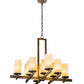 Meyda Lighting Dante 36" 12-Light French Bronze Chandelier With Ivory Provostone Idalight Shade Glass