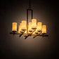 Meyda Lighting Dante 36" 12-Light French Bronze Chandelier With Ivory Provostone Idalight Shade Glass