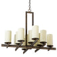 Meyda Lighting Dante 36" 12-Light French Bronze Chandelier With Ivory Provostone Idalight Shade Glass