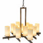 Meyda Lighting Dante 36" 12-Light French Bronze Chandelier With Ivory Provostone Idalight Shade Glass