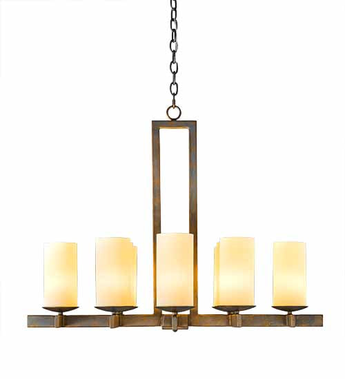 Meyda Lighting Dante 36" 12-Light French Bronze Chandelier With Ivory Provostone Idalight Shade Glass