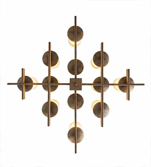 Meyda Lighting Dante 36" 12-Light French Bronze Chandelier With Ivory Provostone Idalight Shade Glass