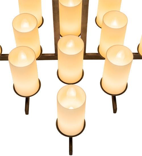 Meyda Lighting Dante 36" 12-Light French Bronze Chandelier With Ivory Provostone Idalight Shade Glass